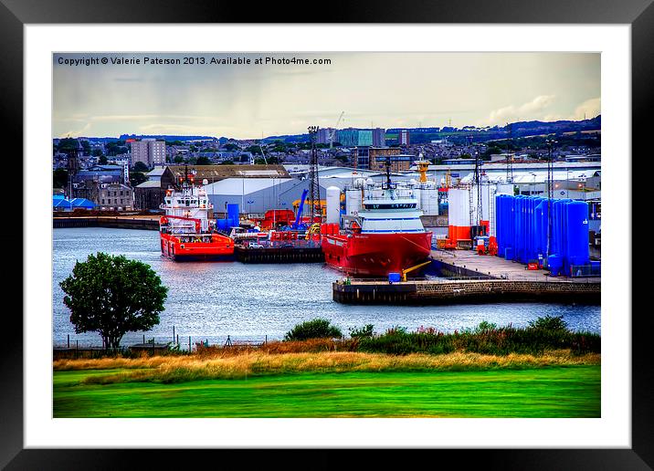 Aberdeen Harbour Framed Mounted Print by Valerie Paterson