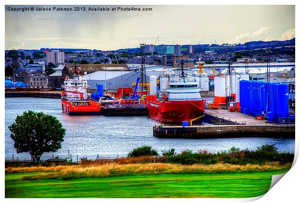 Aberdeen Harbour Print by Valerie Paterson