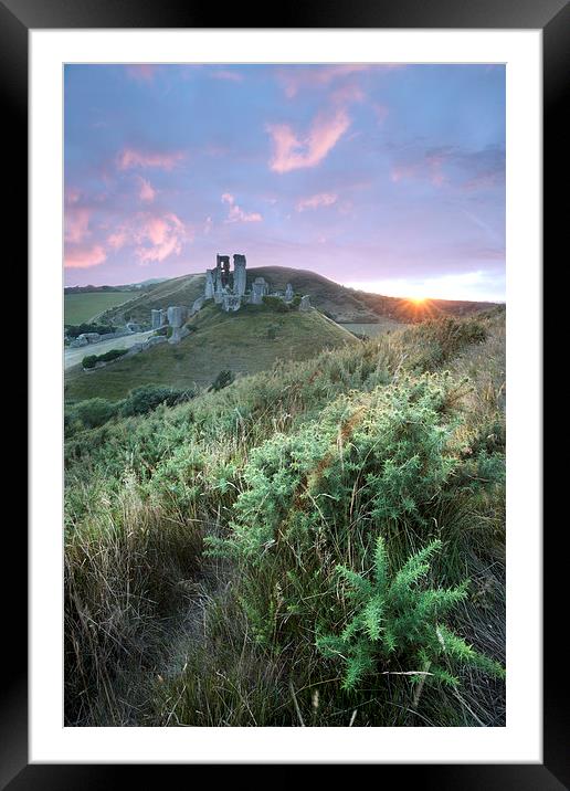 Corfe sunset Framed Mounted Print by Andrew Bannister