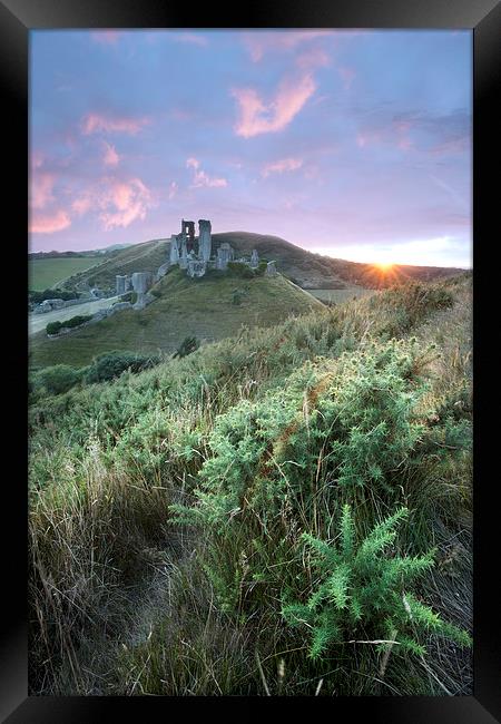 Corfe sunset Framed Print by Andrew Bannister