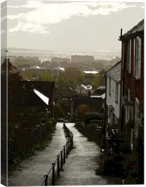 Church Hill After The Rain . Canvas Print by Antoinette B