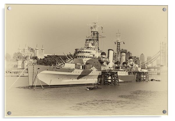 HMS Belfast Acrylic by Dean Messenger