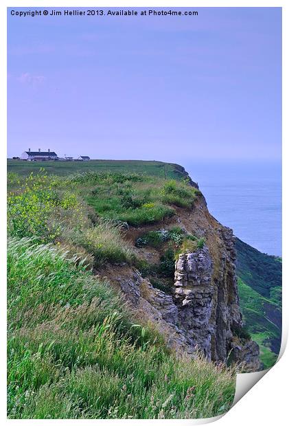 St Aldhelms Head Print by Jim Hellier