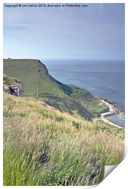 St Aldhelms Head Print by Jim Hellier