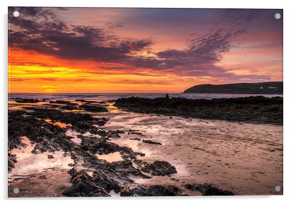 Croyde Bay Acrylic by Dave Wilkinson North Devon Ph