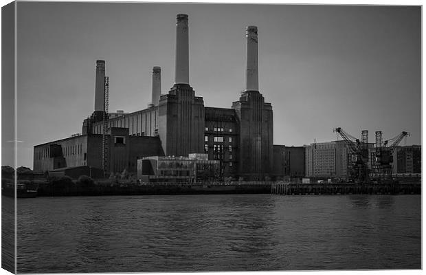 Battersea Power Station Mono Canvas Print by Dean Messenger