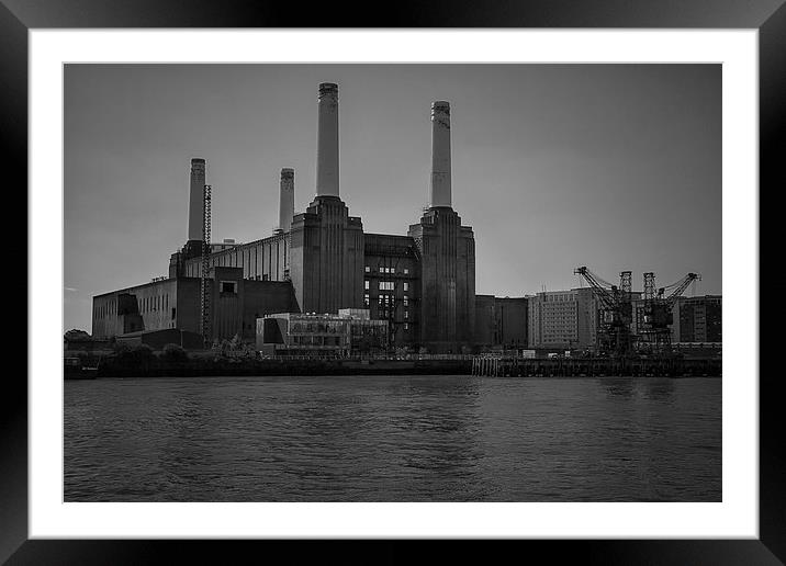Battersea Power Station Mono Framed Mounted Print by Dean Messenger