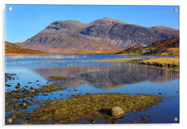 Arkle from Loch Stack Acrylic by David Wilson