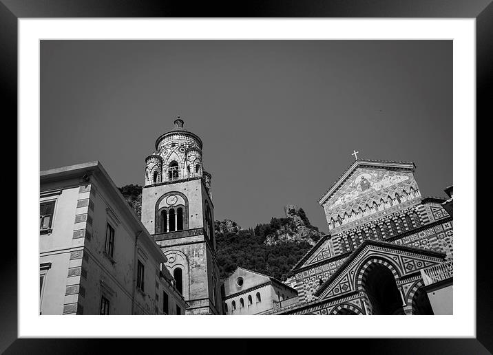 Amalfi Cathedral & Bell Tower Framed Mounted Print by George Davidson