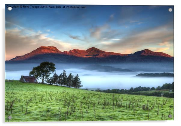 Moelwyn sunrise Acrylic by Rory Trappe