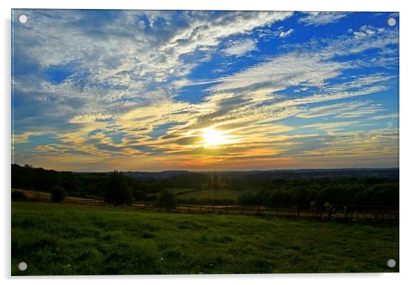 WARWICKSHIRE SUNSET Acrylic by David Atkinson