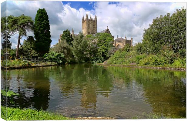 Wells Cathedral Canvas Print by Roger Byng