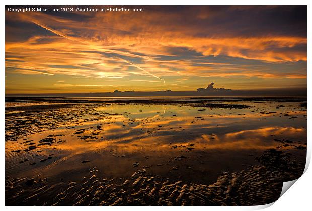 Minnis bay sunset Print by Thanet Photos