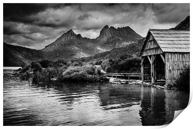 Old Boathouse, Dove Lake, Tasmania Print by Gareth Burge Photography