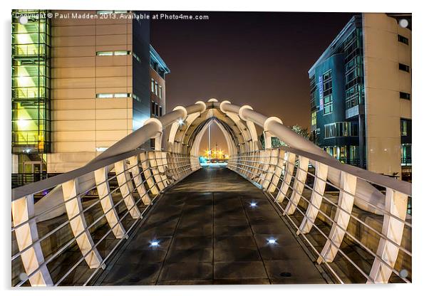 Bridge Over Princes Dock Acrylic by Paul Madden