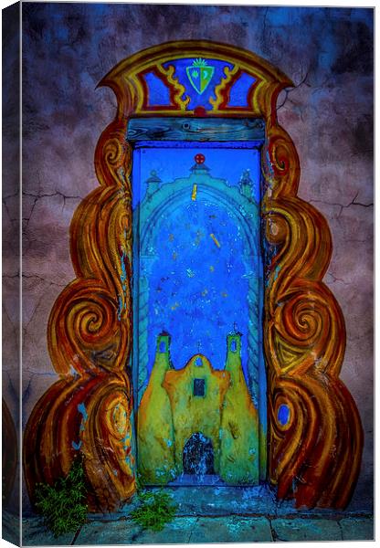 Colourful doorway art, adobe house Canvas Print by Gareth Burge Photography