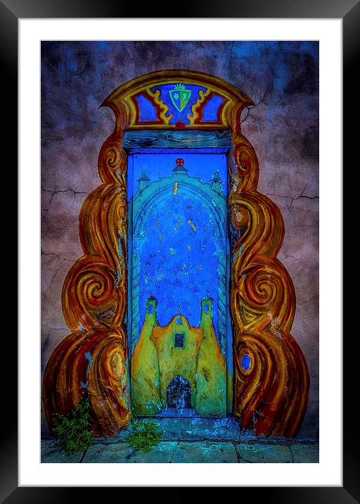 Colourful doorway art, adobe house Framed Mounted Print by Gareth Burge Photography