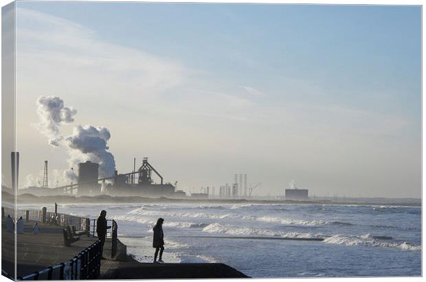 Steel Works Silhouettes Canvas Print by Susan Mundell