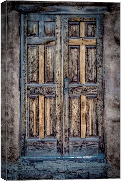Western double door on abobe wall Canvas Print by Gareth Burge Photography