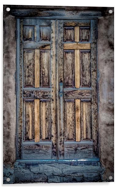 Western double door on abobe wall Acrylic by Gareth Burge Photography