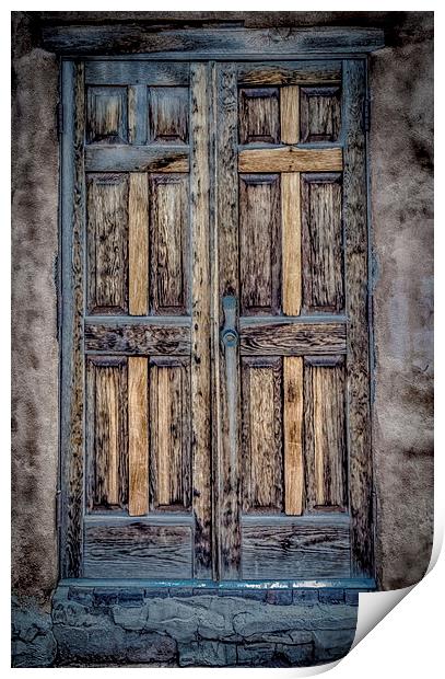 Western double door on abobe wall Print by Gareth Burge Photography