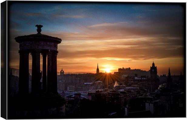 Sunset from Calton Hill Canvas Print by Leo Jaleo 