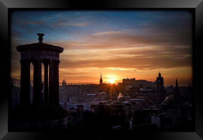 Sunset from Calton Hill Framed Print by Leo Jaleo 
