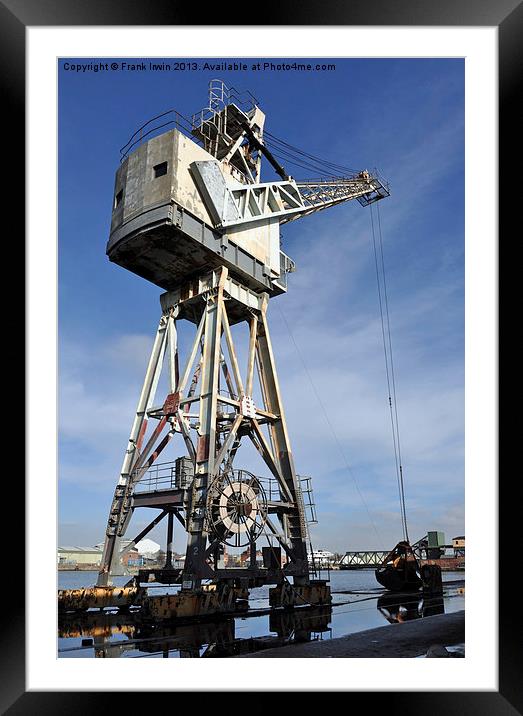A Dockside Crawler Crane Framed Mounted Print by Frank Irwin