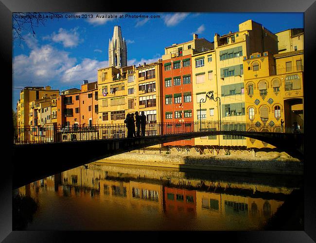 Girona bridge Spain Framed Print by Leighton Collins