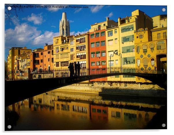 Girona bridge Spain Acrylic by Leighton Collins