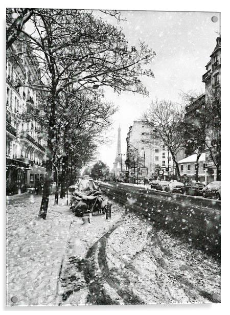 Winter Wonderland in Paris Acrylic by Les McLuckie