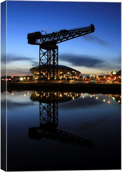 Majestic Glasgow Hydro and Crane Canvas Print by Les McLuckie