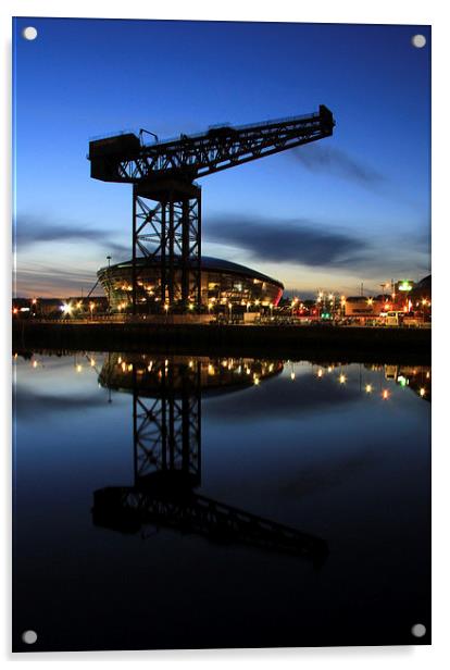Majestic Glasgow Hydro and Crane Acrylic by Les McLuckie