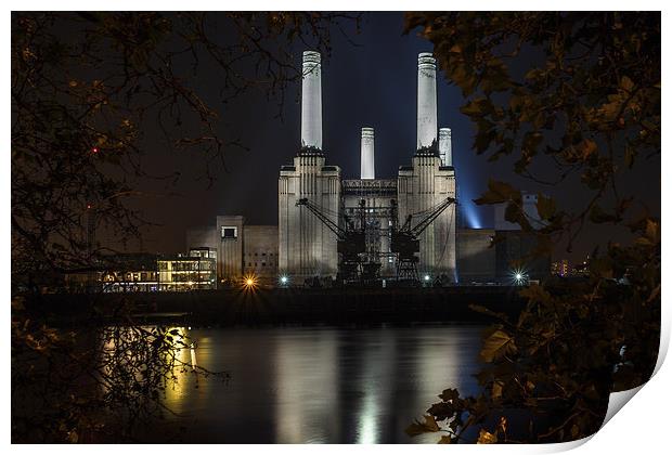 Battersea Power Station, at night Print by Izzy Standbridge