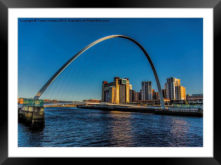 Gateshead Millenium Bridge Framed Mounted Print by Trevor Kersley RIP