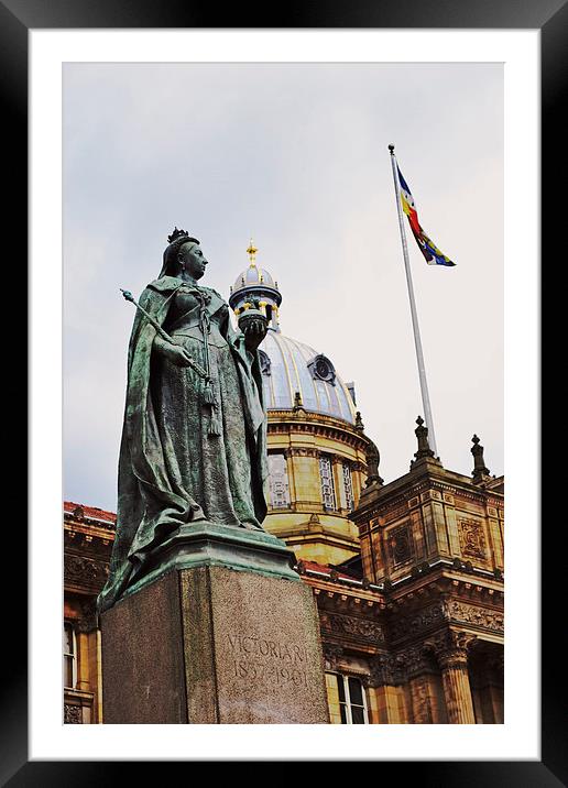 Queen Victoria Statue- Birmingham city Framed Mounted Print by Nadeesha Jayamanne