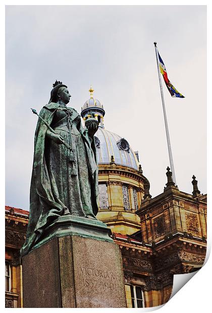 Queen Victoria Statue- Birmingham city Print by Nadeesha Jayamanne