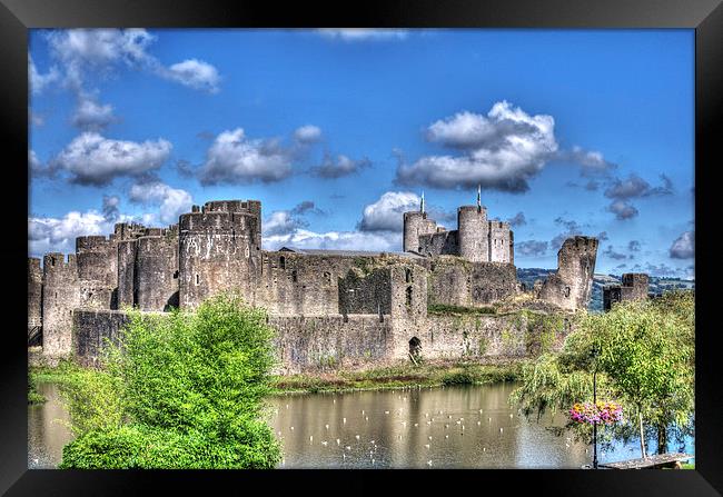 Caerphilly Castle Painterly Framed Print by Steve Purnell