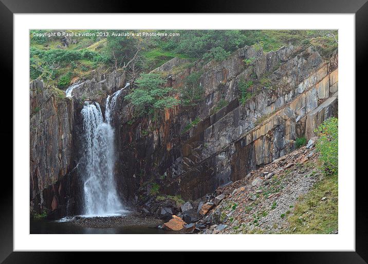  Walna Scar Waterfall  Framed Mounted Print by Paul Leviston