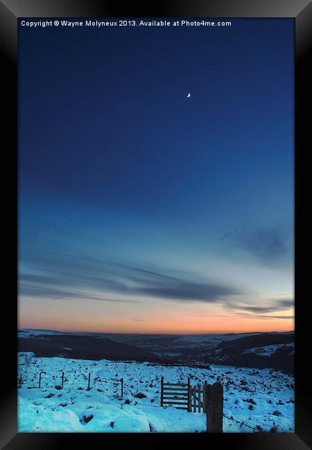 Moon Rise over Curbar Framed Print by Wayne Molyneux