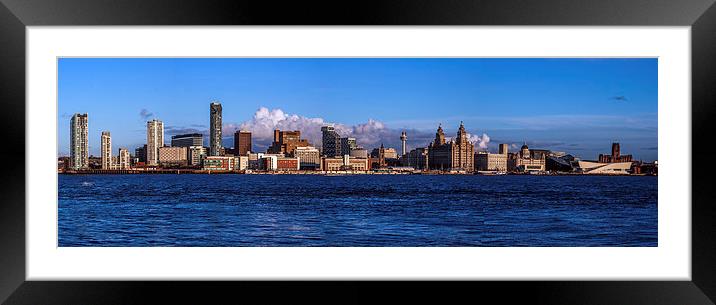 Liverpool Cityscape Panoramic Framed Mounted Print by Paul Madden