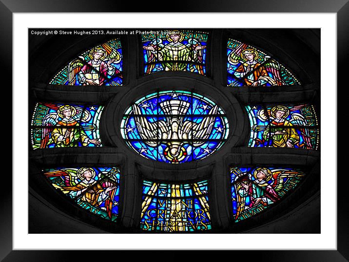 Guildford Cathedral stained glass Framed Mounted Print by Steve Hughes