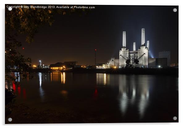 Battersea Power Station at Night Acrylic by Izzy Standbridge