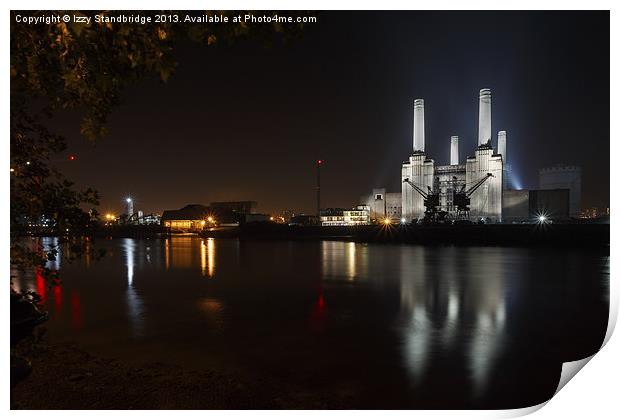 Battersea Power Station at Night Print by Izzy Standbridge
