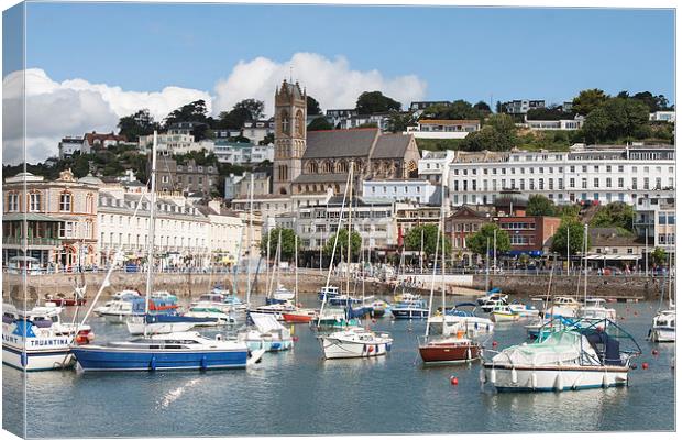 Torquay Harbour and Town Canvas Print by Diane Griffiths