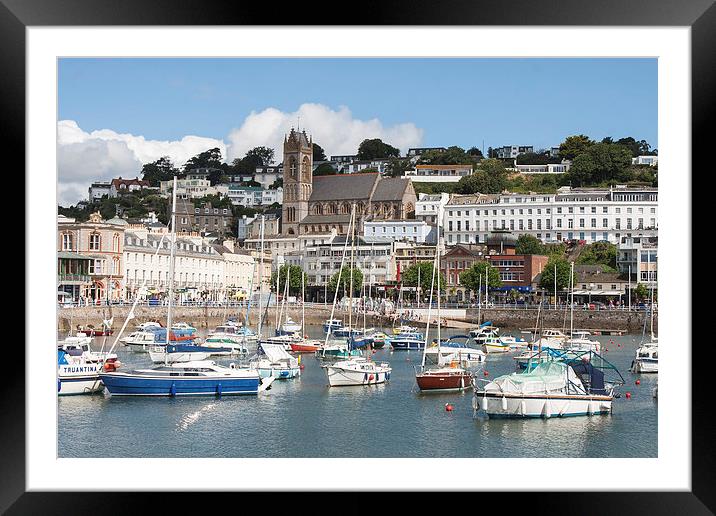 Torquay Harbour and Town Framed Mounted Print by Diane Griffiths