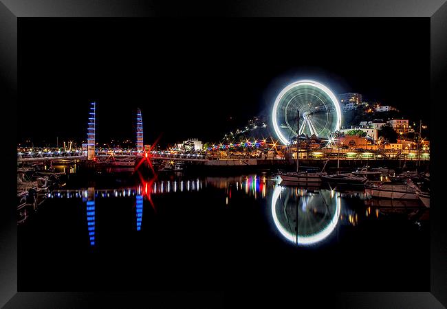 Torquay Harbour Bridge and Wheel Framed Print by Diane Griffiths