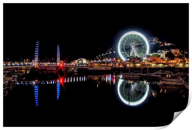 Torquay Harbour Bridge and Wheel Print by Diane Griffiths