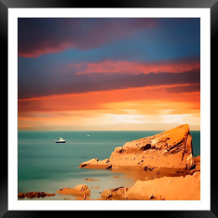 Across the sea Framed Mounted Print by Alexia Miles