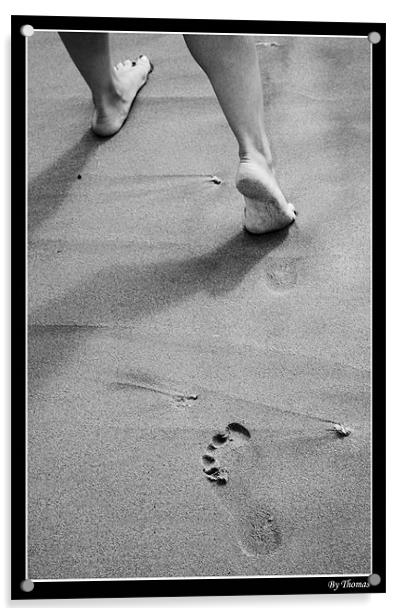 Foot Prints On Sand Acrylic by Toma Mihai Ioan